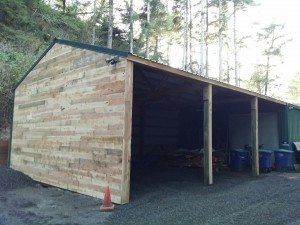 New Garage with western juniper siding.