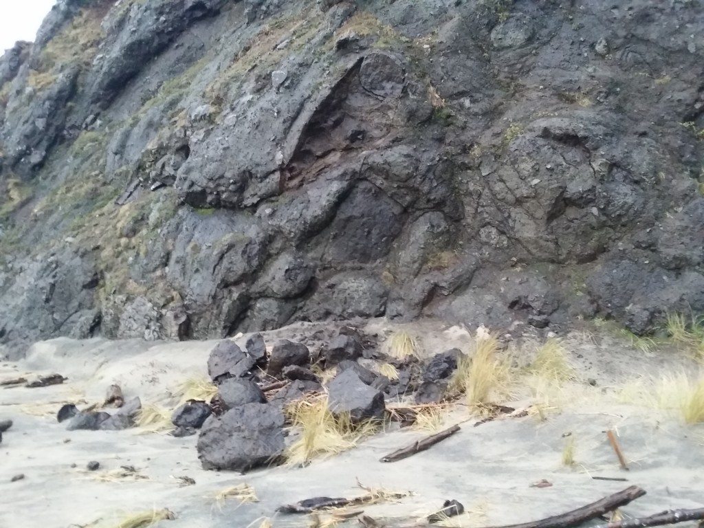 Small rockfall at Pirate's Cove