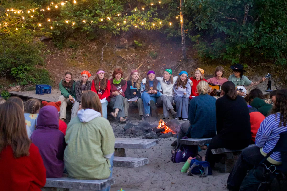 Teen Lead Campers sing at campers